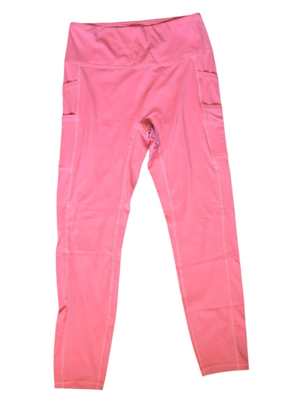 Pink High-Waist Active Leggings with 4 Side Pockets